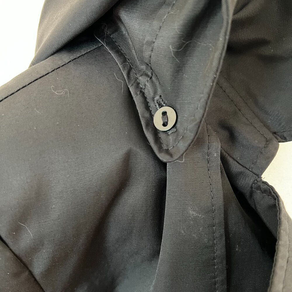DKNY Black Trench Rain Jacket Double Breasted Lined Belted Classic L Outdoor - Picture 10 of 15